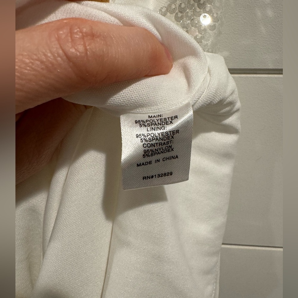 Superdown White Sequin One-Shoulder Mini Dress - image 5